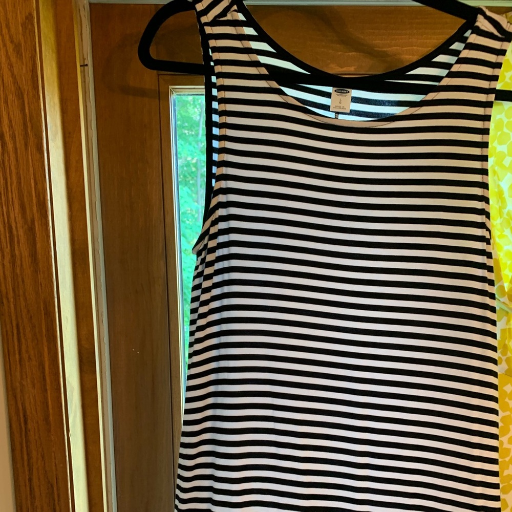 Black and white stripped swing dress